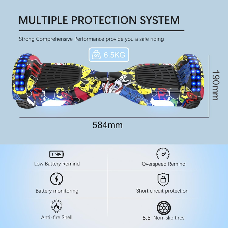 Malumeta Eléctrica Hoverboard Led